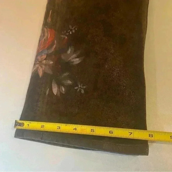 Ralph Lauren Collection Hand Painted Floral Metallic Straight Bootcut Jeans 29 - Picture 9 of 16